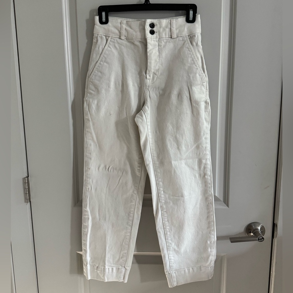 Everlane Women’s White Cropped ankle pants size 0‎